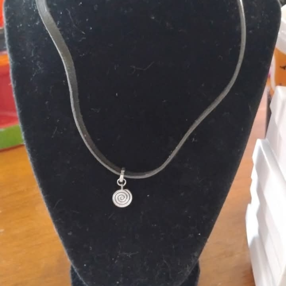 Elegant Silver Spiral Pendant Necklace